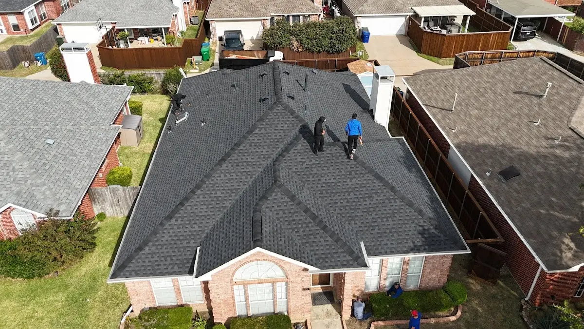 Slate & Tile Roof Repair work in progress on a Nebraska City property